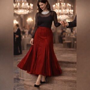 NWT Party Skirt! Fit to Flare Muted Two-Tone Overlay Size 12 - KM Collection